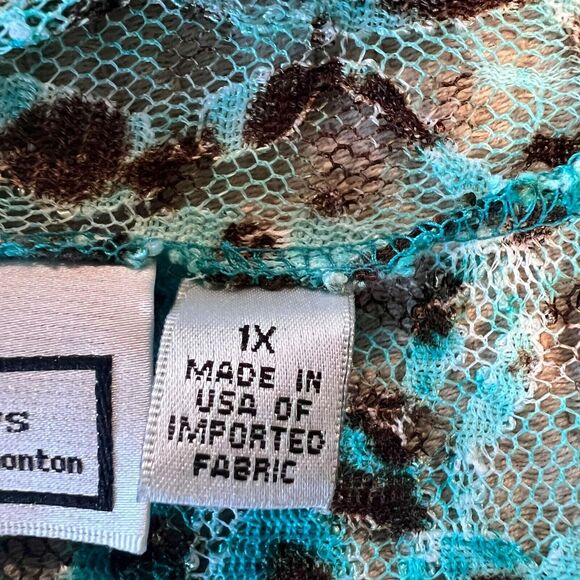 George Simonton Says Animal Print Spotted Lace Cardigan Womens Sz. 1X Leopard - Picture 4 of 10